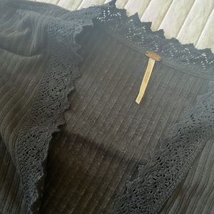 Free people cropped black top
